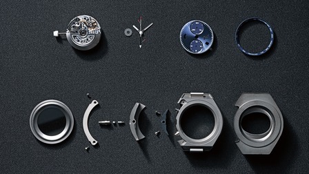 Components of a watch at Porsche Design Timepieces