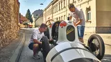 Jan Heidak and Workshop Manager Kuno Werner with the Austro-Daimler ADS-R in Wiener Neustadt