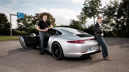 August Achleitner,head of 911 model line (right), and Thomas Krickelberg, powertrain project manager of 911