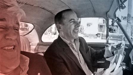 Comedian Jerry Seinfeld (right) und Jay Leno in Porsche 356/2